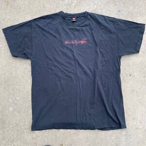 Vintage Quiksilver Mens XL T Shirt Faded Black Red Logo Y2K Surf Skate